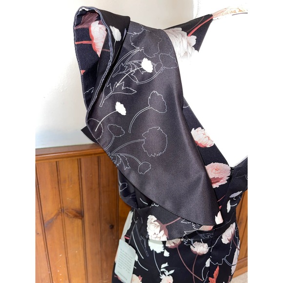 NWT Womens Cooper St. Nordstrom Black‎ Floral Flare Shoulder Sheath Dress Size 6 - Picture 9 of 13